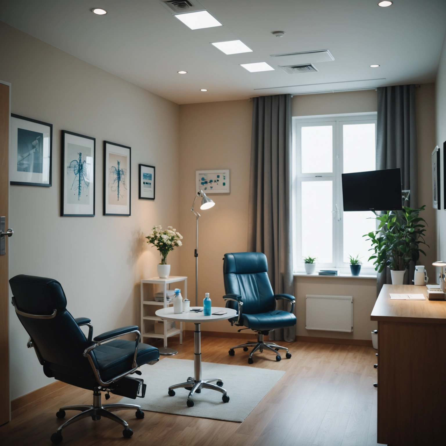 Doctor consulting in a serene and professional medical room