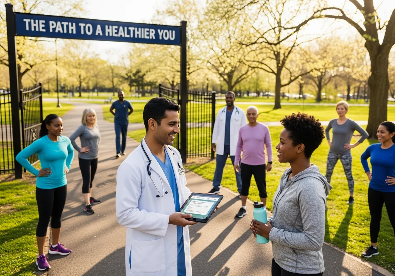 A doctor discussing a weight loss program with a patient.