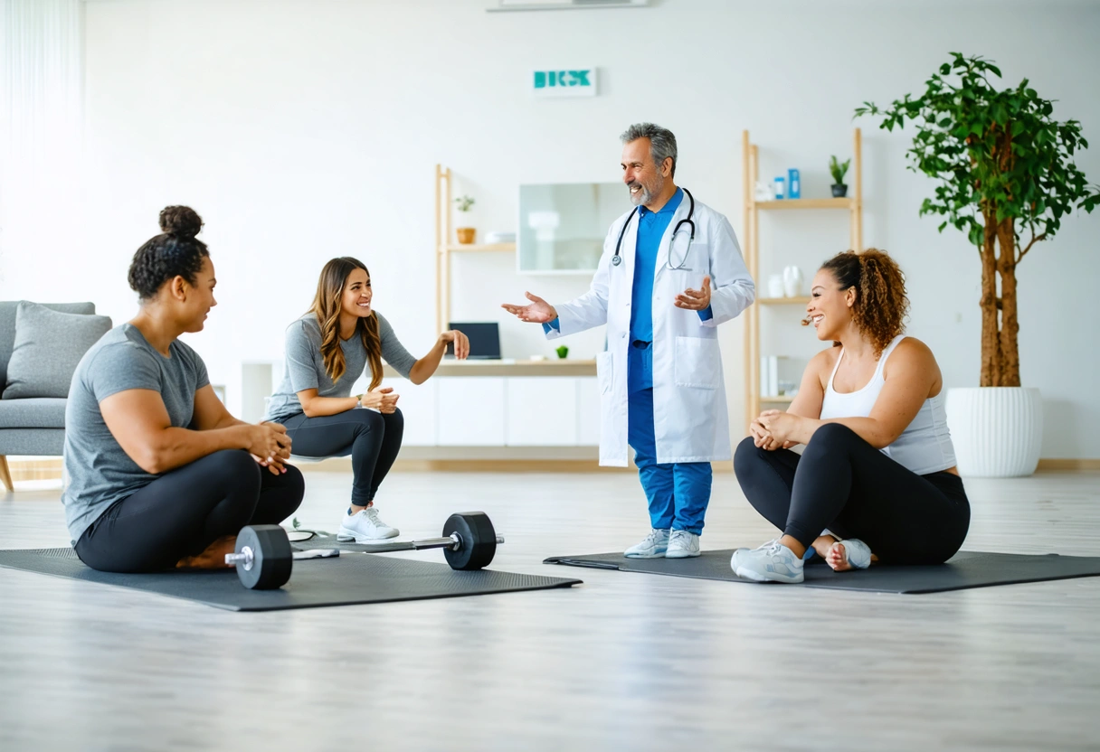 wide-hero-shot-inside-a-bright-ZiRcdg Doctor and patient discussing weight loss goals in a clinic